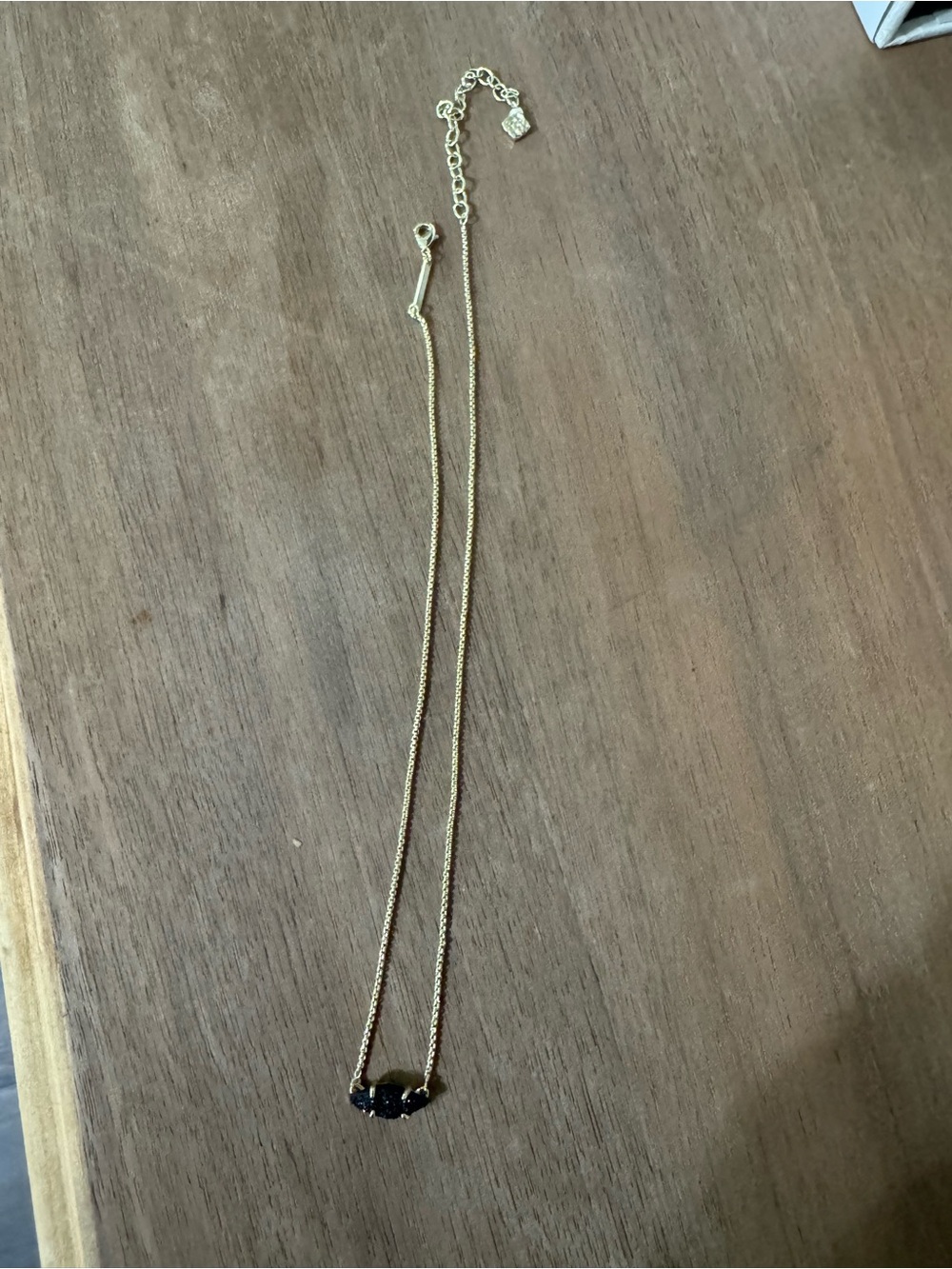 Kendra Scott Gold Necklace with Black Faceted Stones
